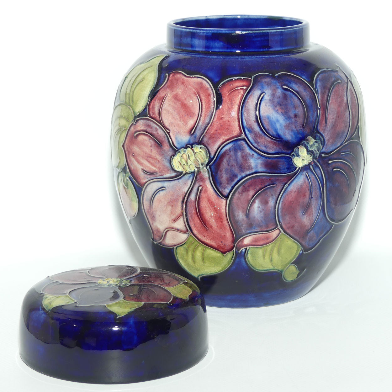 Walter Moorcroft Clematis (Blue) large size lidded ginger jar