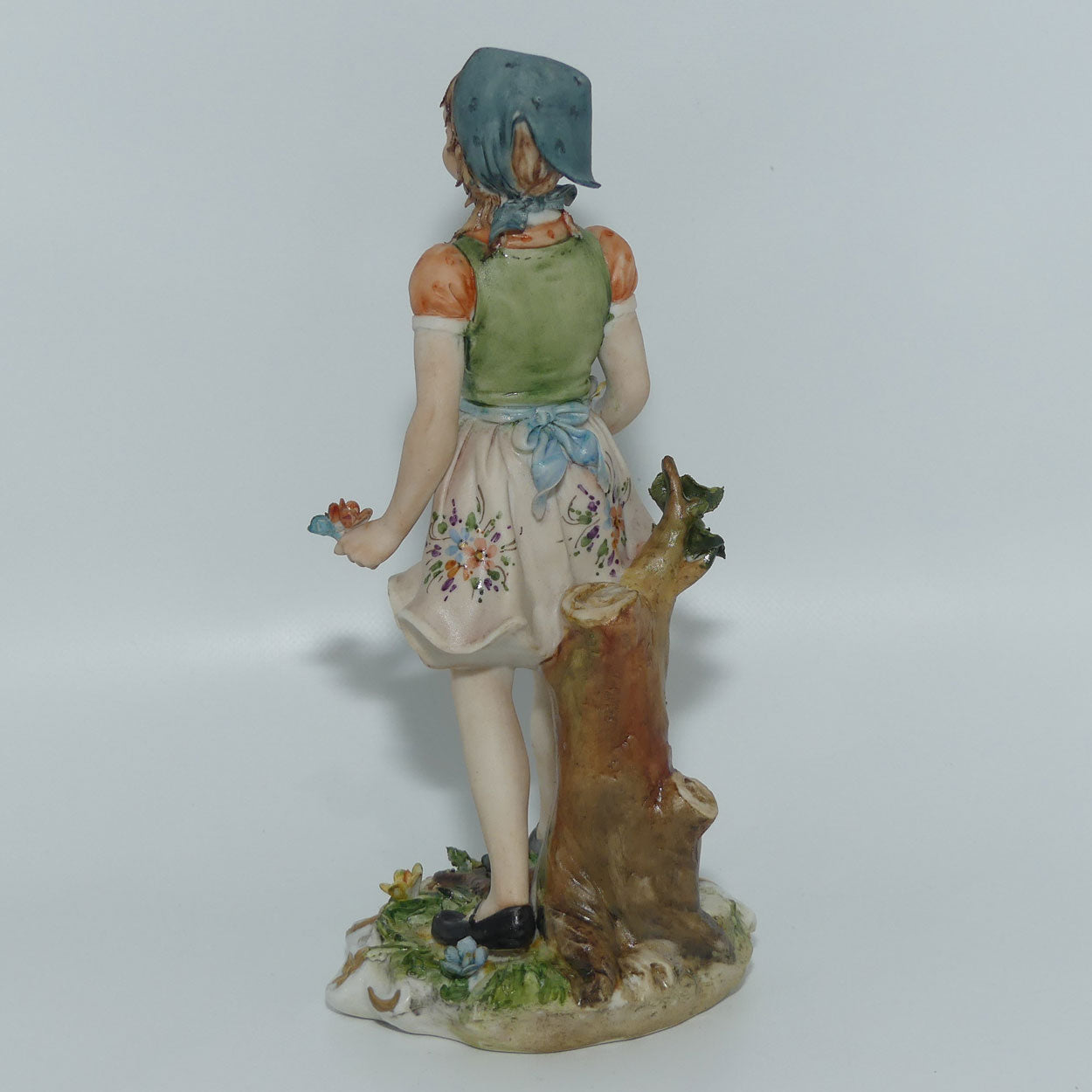Capodimonte figure signed Sandro | Girl with Flowers