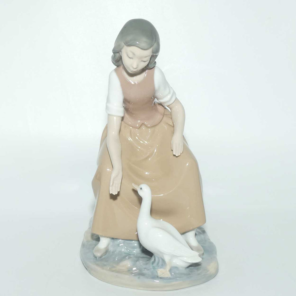 Nao by Lladro figure Girl Seated with Goose