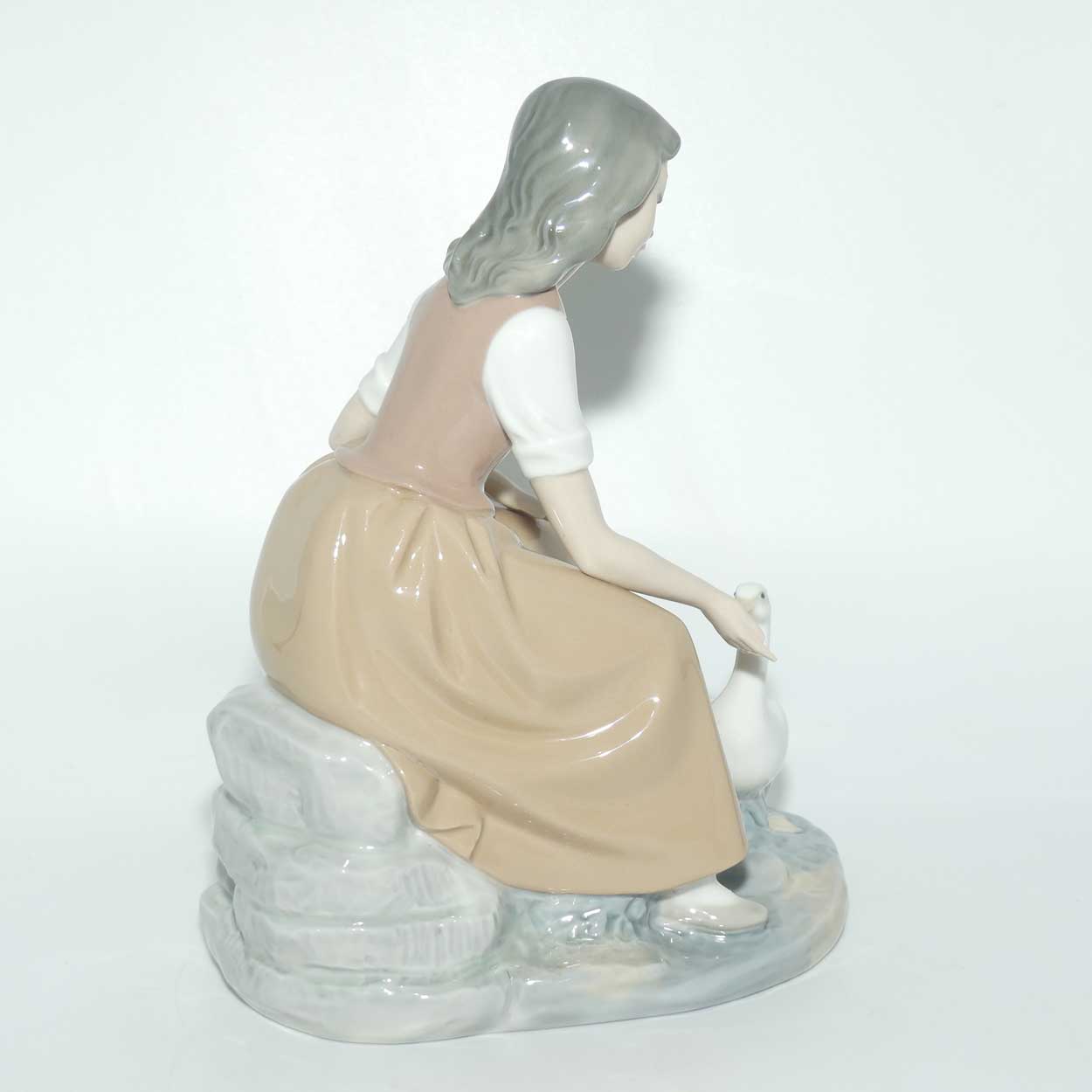 Nao by Lladro figure Girl Seated with Goose