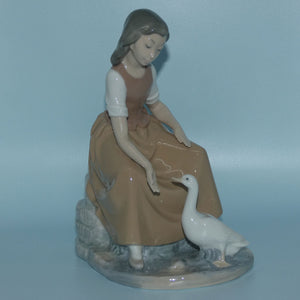 Nao by Lladro figure Girl Seated with Goose