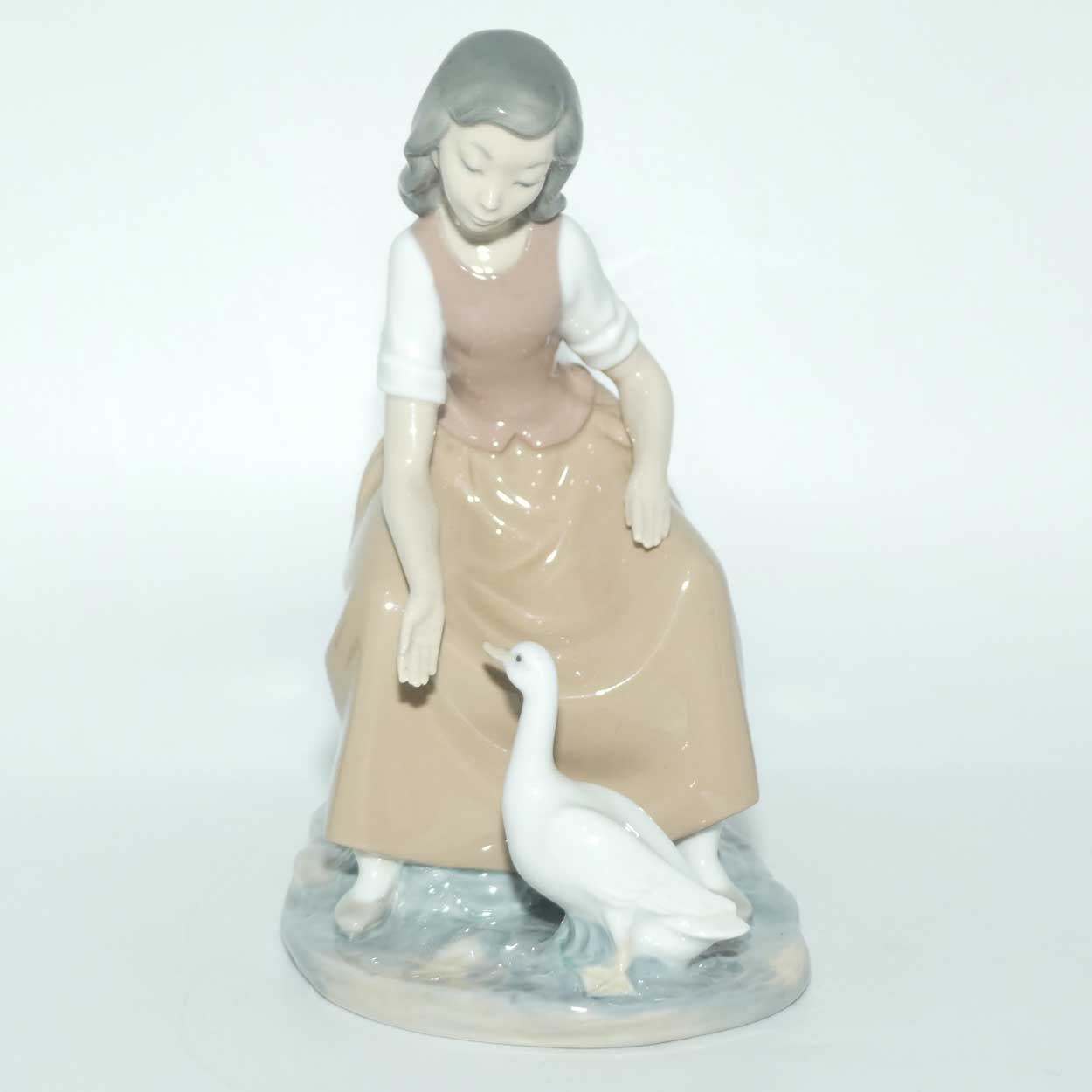 Nao by Lladro figure Girl Seated with Goose