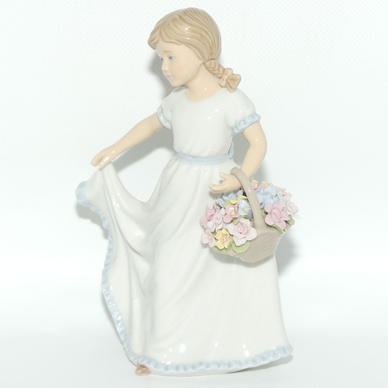 ADORA Cosmos Fine Porcelain | Girl With Basket of Flowers Figurine | #2