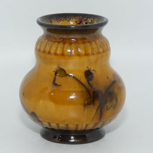 George Jones & Sons Madras pattern Holbein glaze wide miniature vase