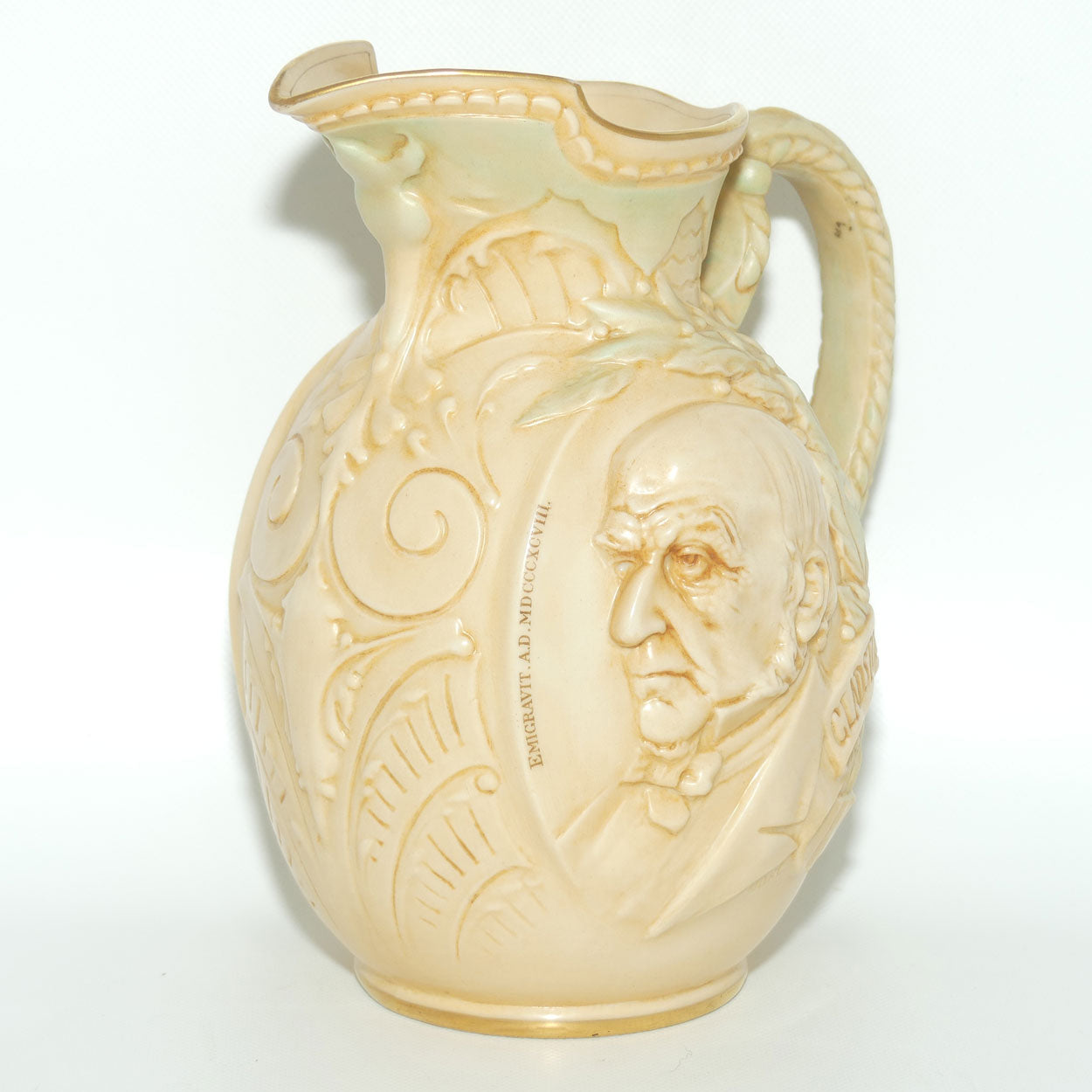 Doulton Burslem Vellum Ware jug William Ewart Gladstone