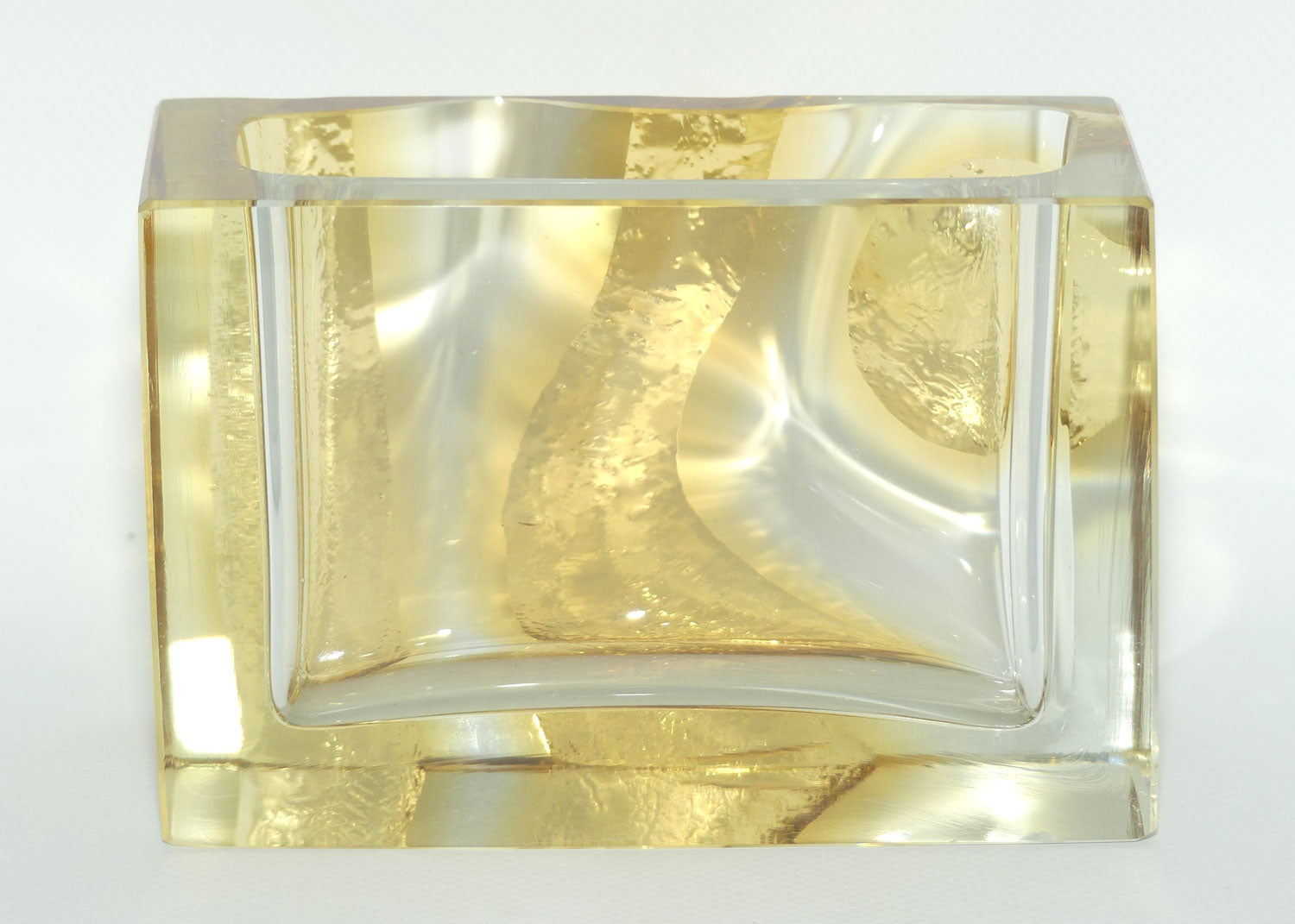 Exbor Czechoslovakia Mid Century Glass brick vase by Karel Wunsch