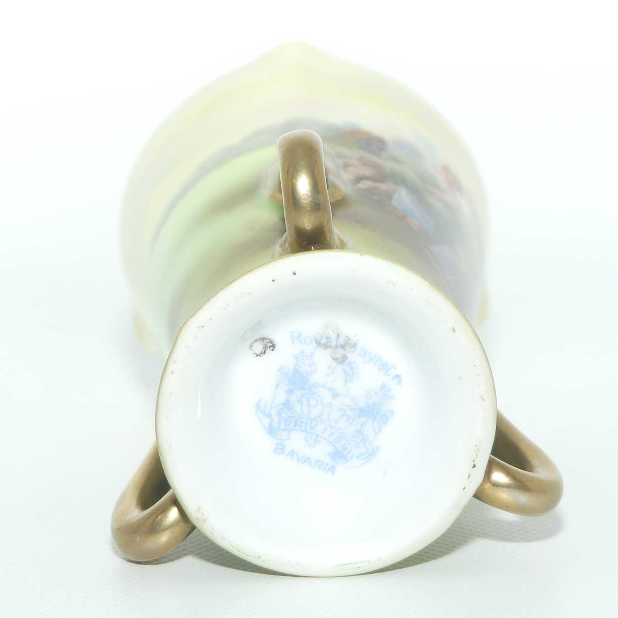 Royal Bayreuth Bavaria triple handle vase with Gleaners scene