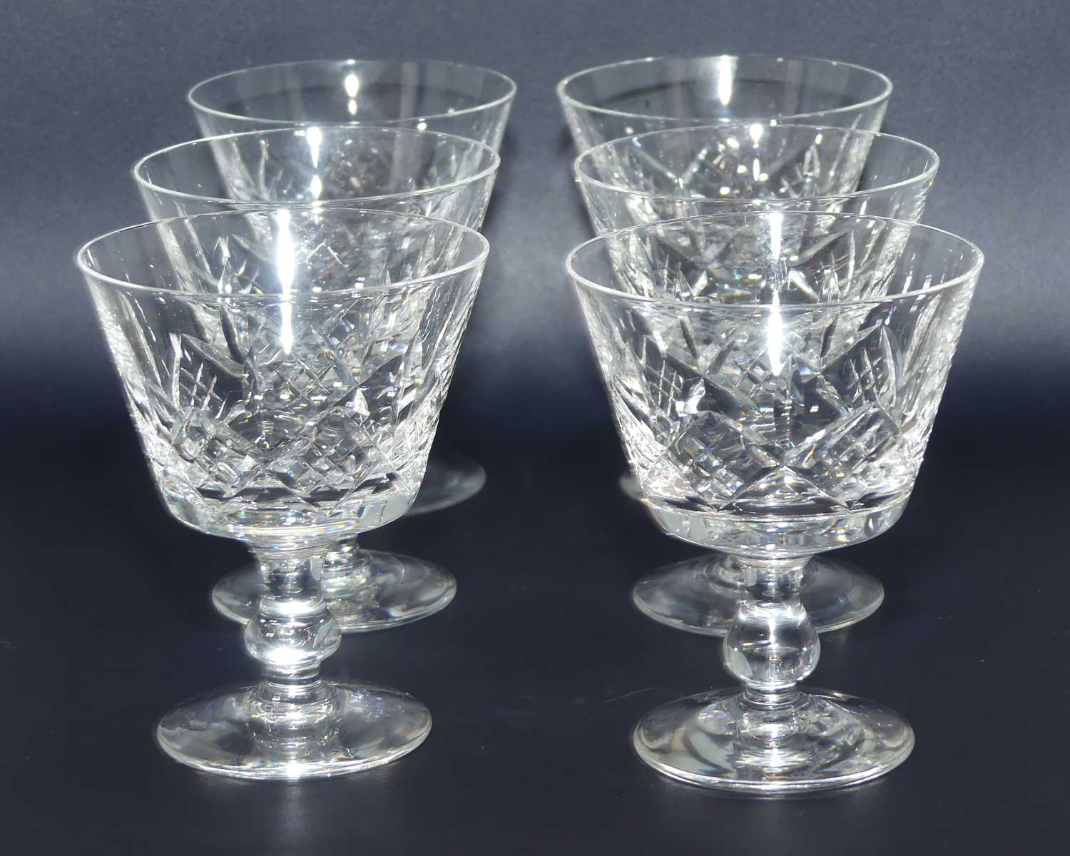 Stuart Crystal | Glengarry pattern | set 6 Wine glasses | 100ml