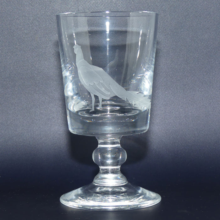 Handmade Crystal engraved Goblet | Depicts Pheasant