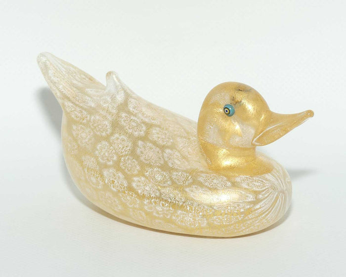 Murano Glass Aventurine Gold Duck