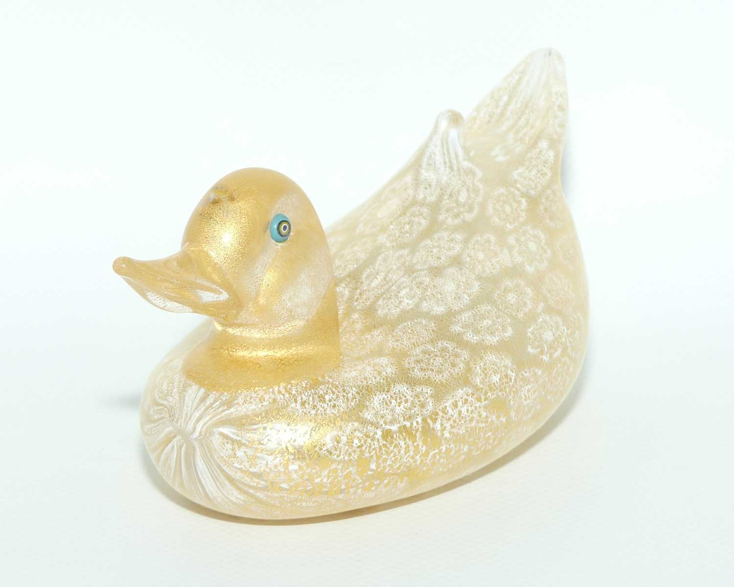 Murano Glass Aventurine Gold Duck
