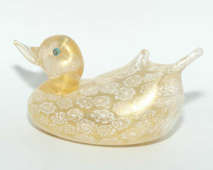 Murano Glass Aventurine Gold Duck