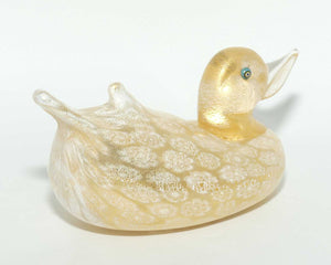 Murano Glass Aventurine Gold Duck