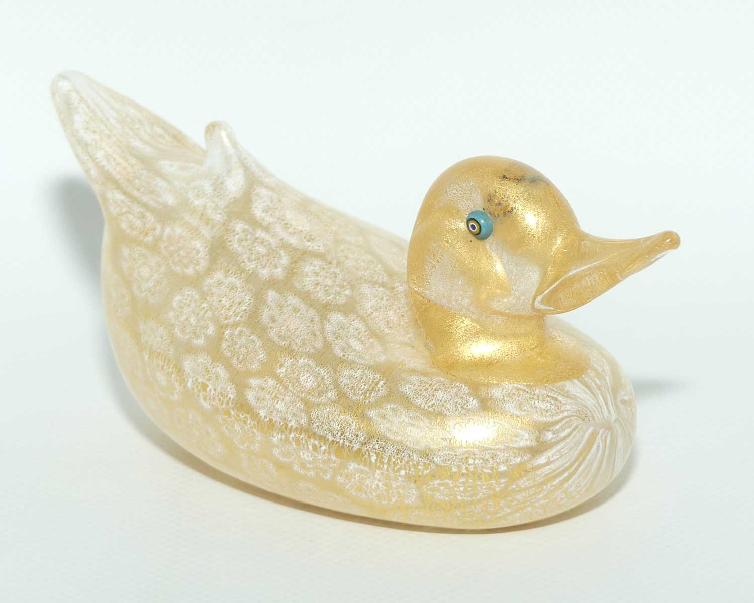 Murano Glass Aventurine Gold Duck