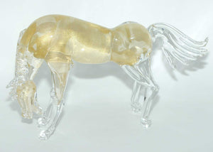 Murano Glass Gold Infused Horse figure | signed Formia Murano