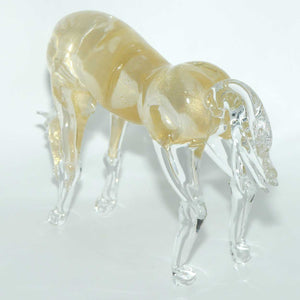 Murano Glass Gold Infused Horse figure | signed Formia Murano