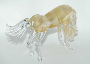 Murano Glass Gold Infused Horse figure | signed Formia Murano