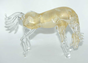 Murano Glass Gold Infused Horse figure | signed Formia Murano