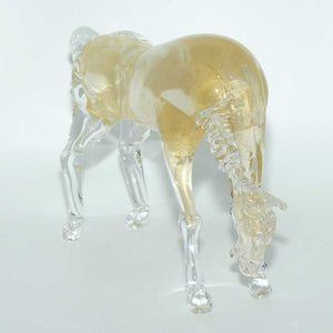 Murano Glass Gold Infused Horse figure | signed Formia Murano