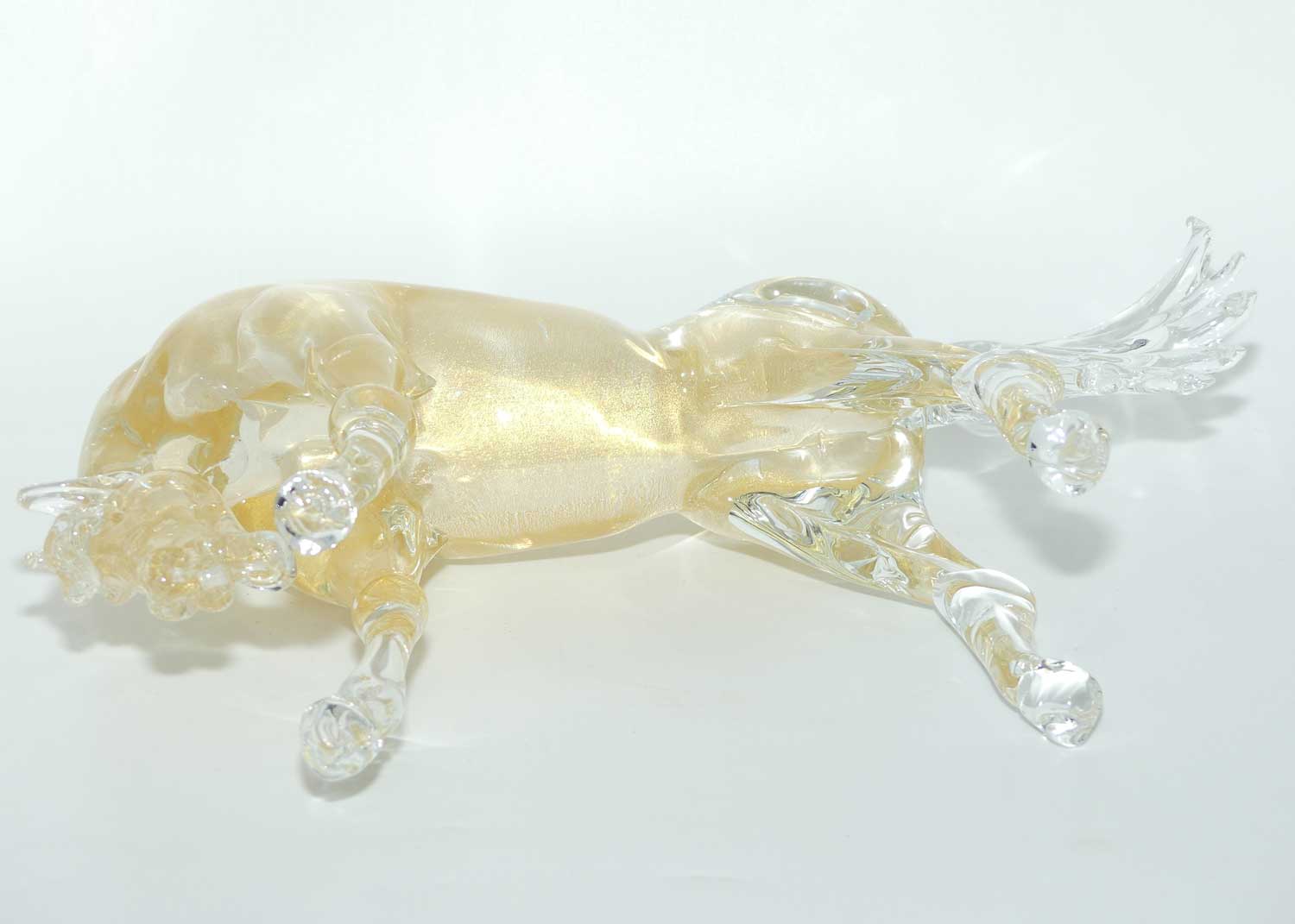 Murano Glass Gold Aventurine Horse figure | signed Formia Murano