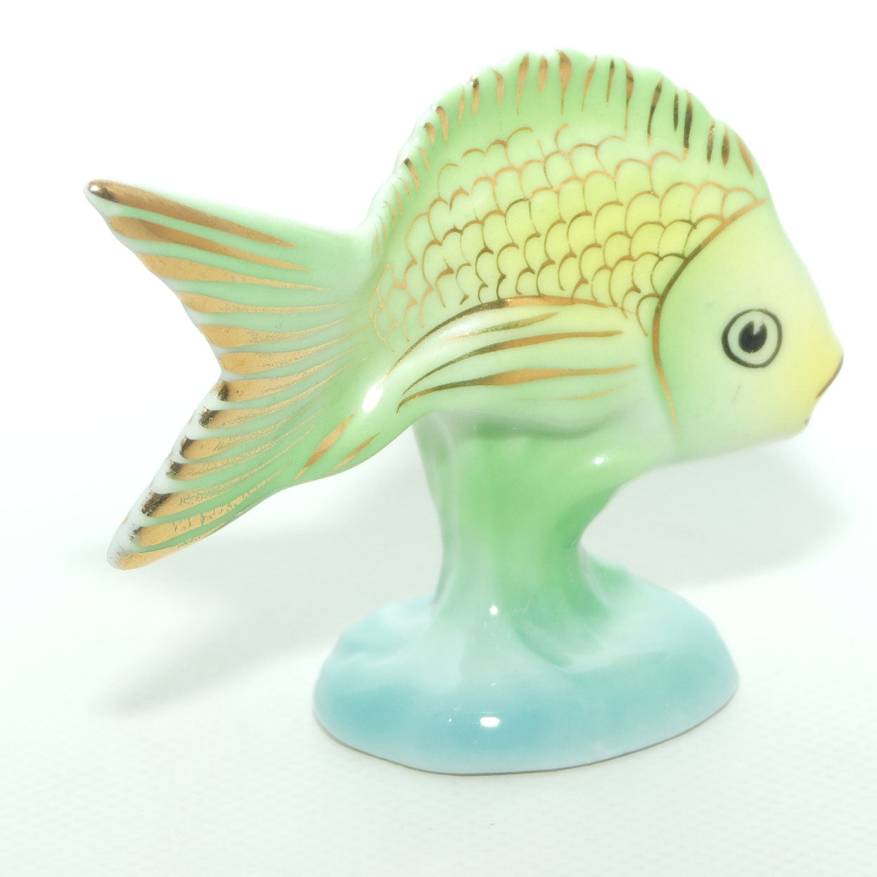 Vintage Hollohaza Hungary figure | Green Goldfish