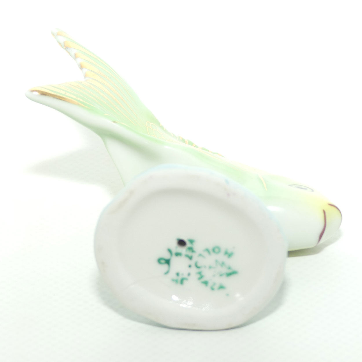 Vintage Hollohaza Hungary figure | Green Goldfish