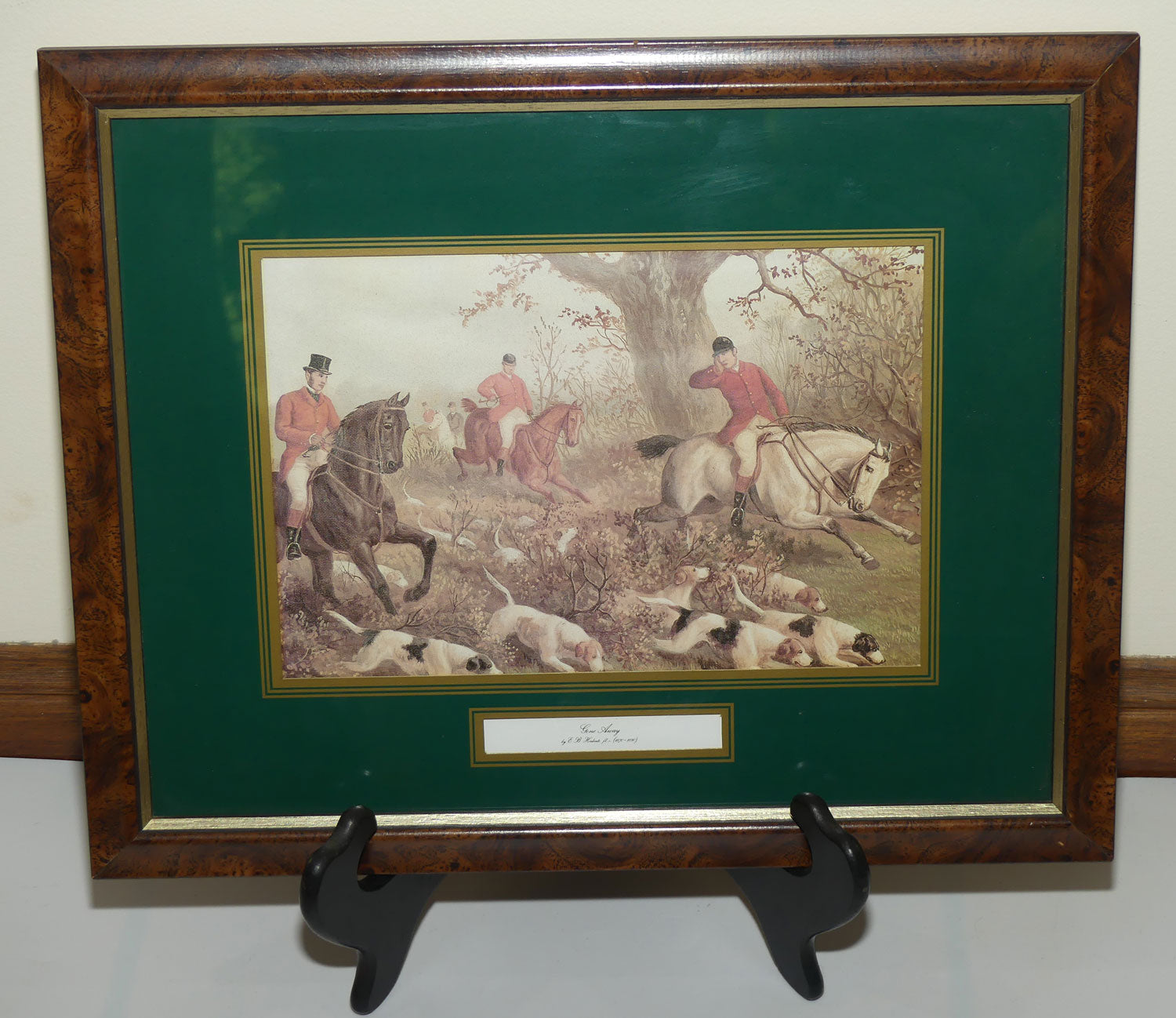 Antiquarian Print | Fox Hunting | Gone Away | EB Herberte