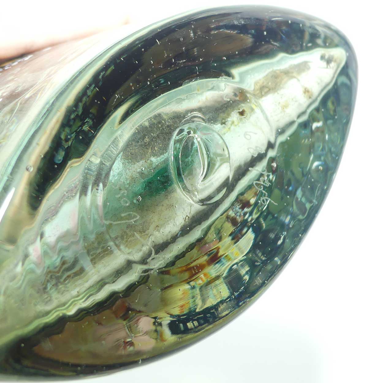 Peter Goss Glass Amethyst and multicolour Bottle vase | Ltd Ed | signed and dated 86