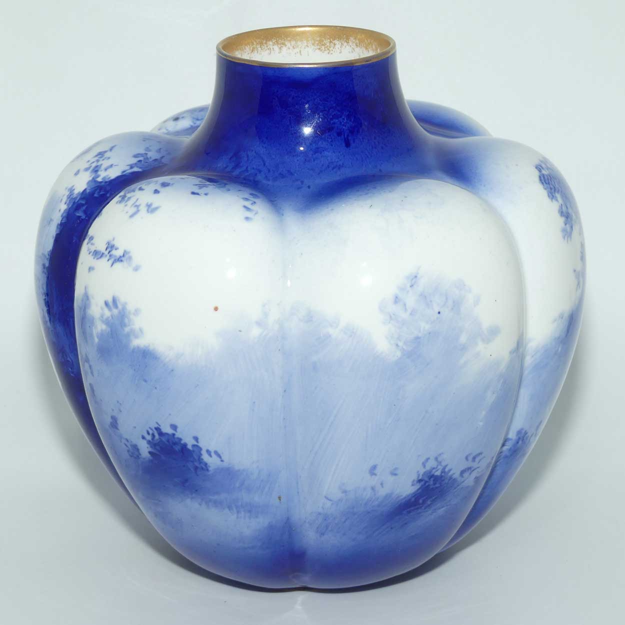 Royal Doulton Blue Childrens Pumpkin shape vase |Woman with Child|