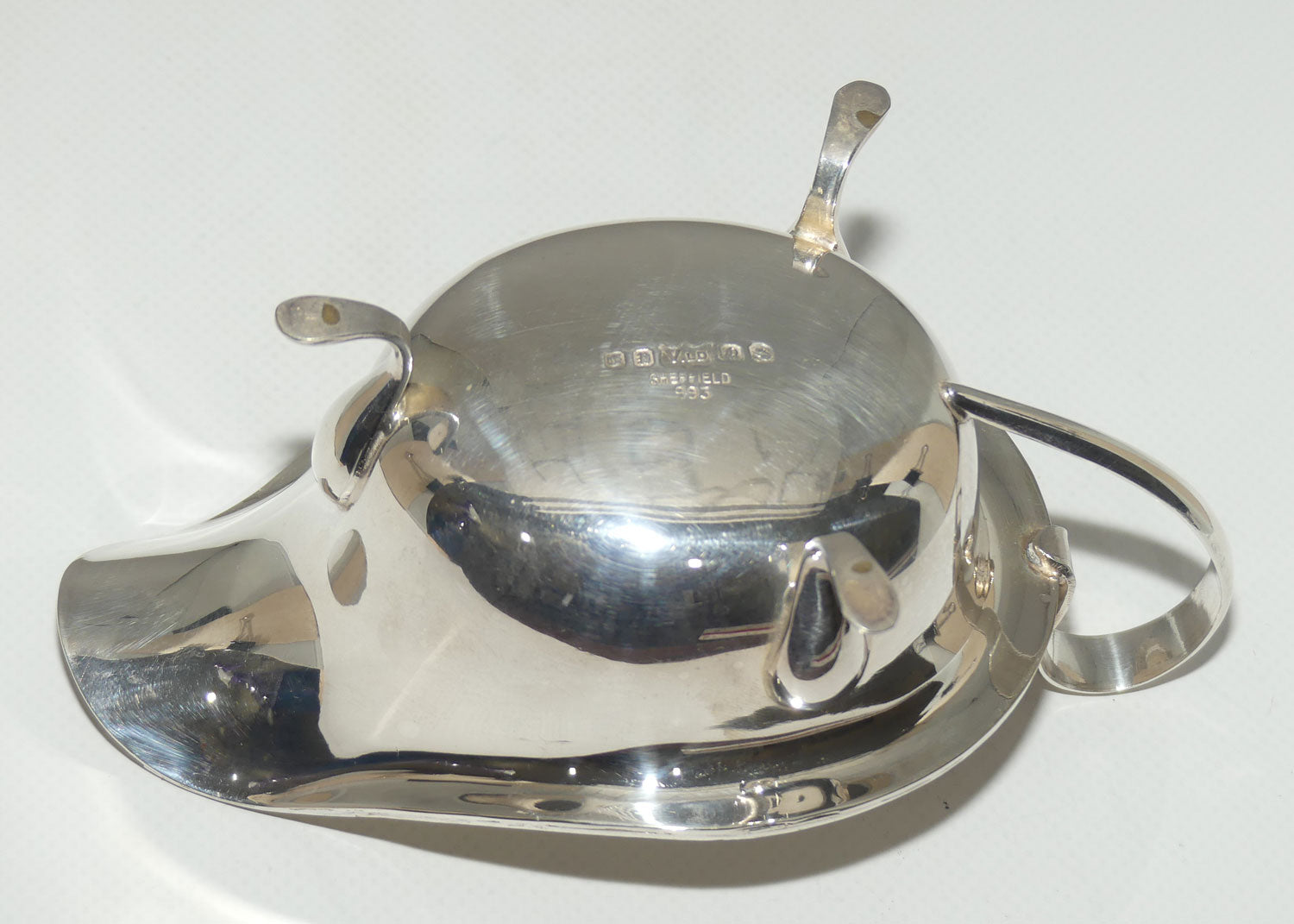 Viners Ltd Silver Plated tri footed fancy edge sauce boat