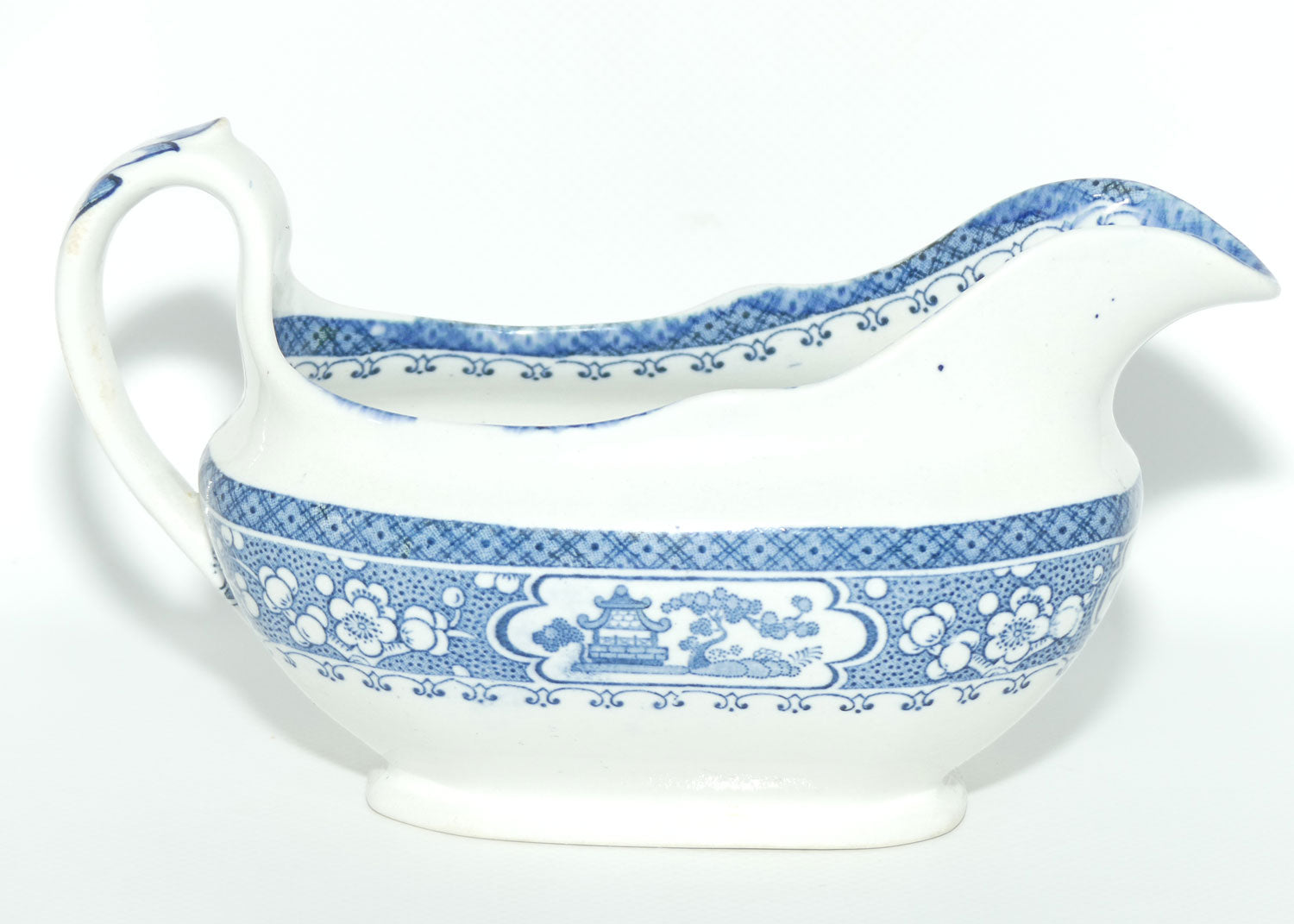 Maling Oriental pattern Blue and White gravy boat