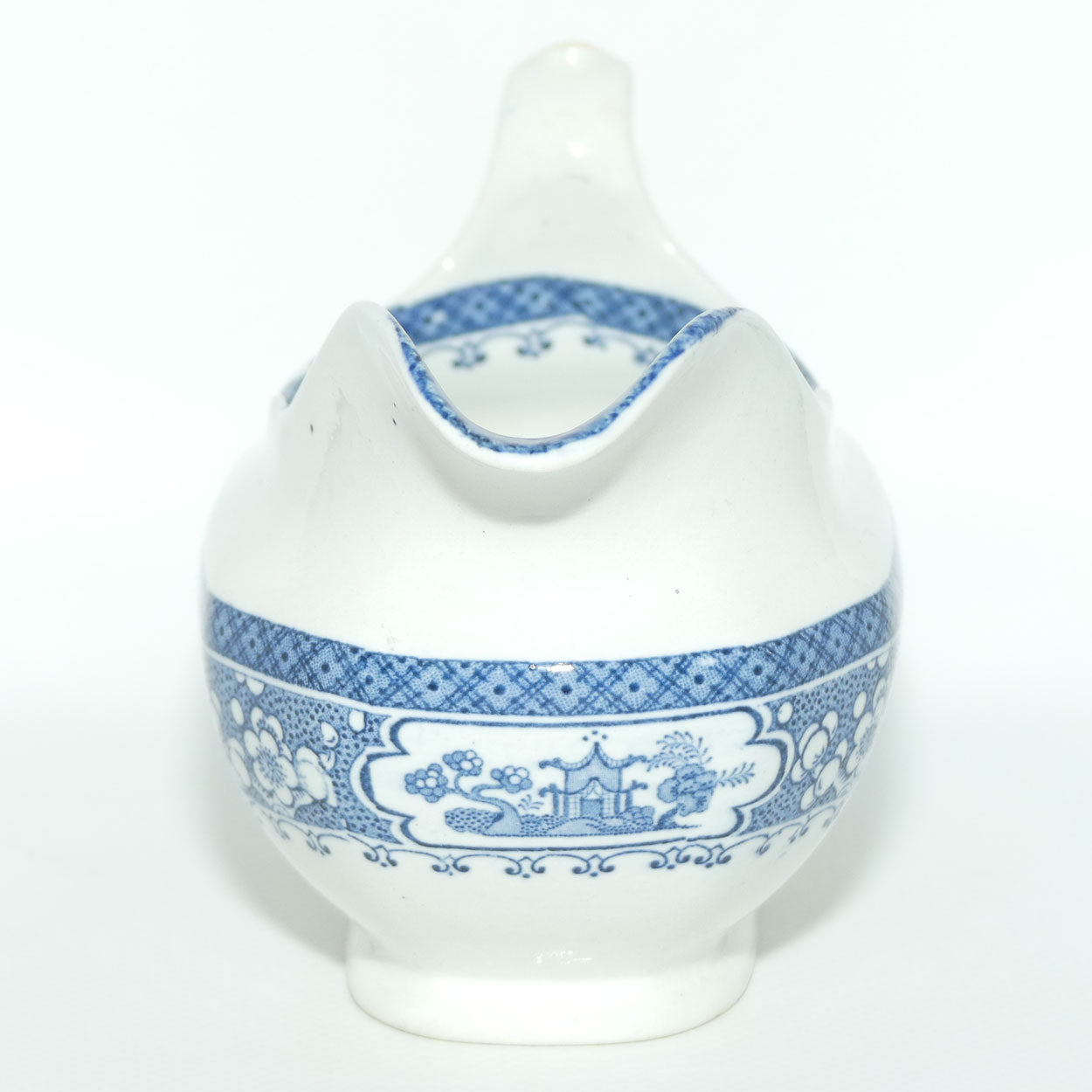 Maling Oriental pattern Blue and White gravy boat