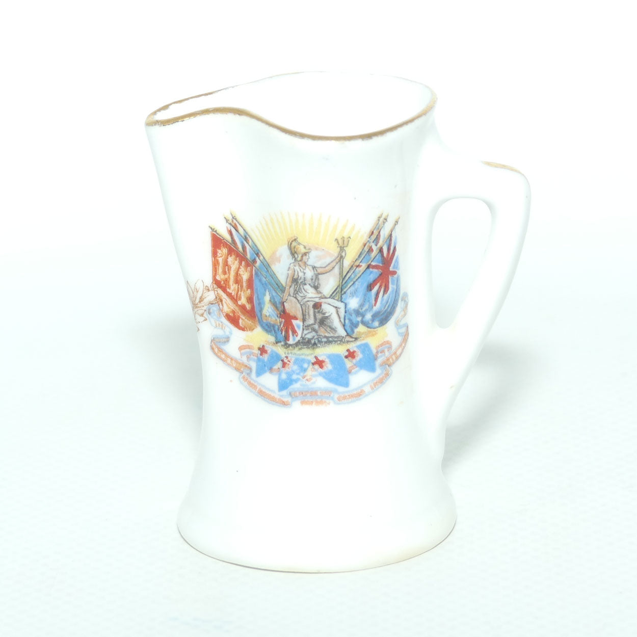 Royal Doulton British Empire | Australian Federation interest miniature jug | sold by Civil Service Stores Sydney