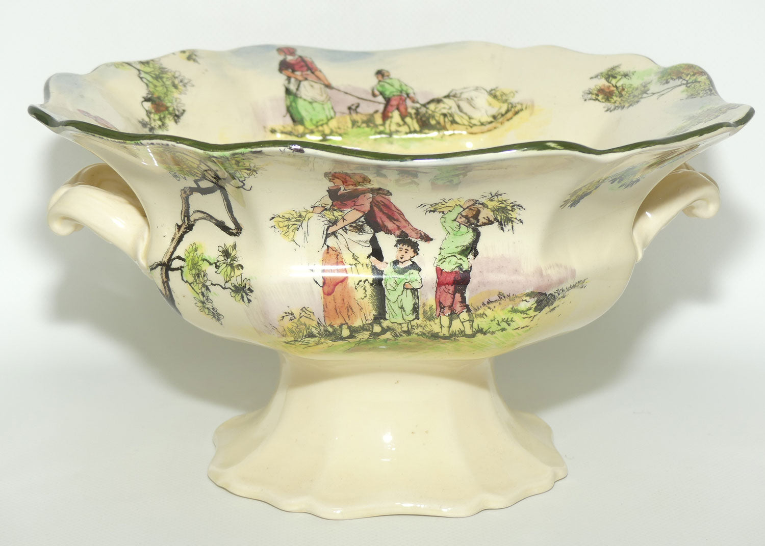 Royal Doulton Gleaners and Gypsies Grecian handled comport