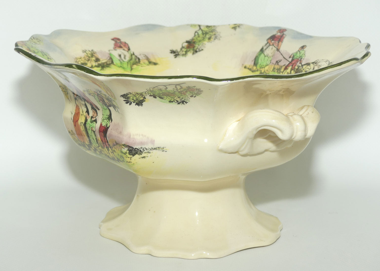 Royal Doulton Gleaners and Gypsies Grecian handled comport