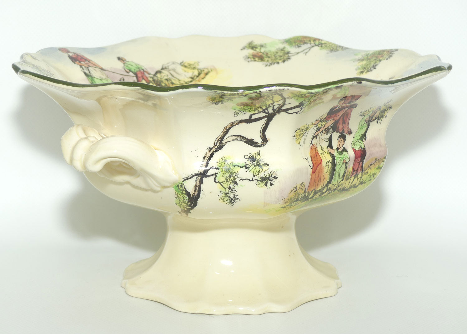 Royal Doulton Gleaners and Gypsies Grecian handled comport
