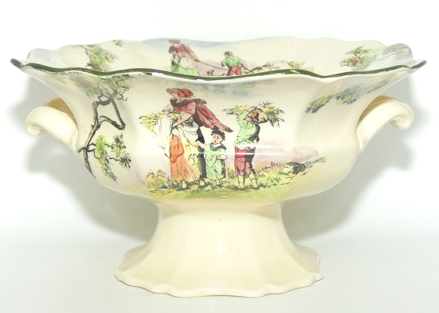 Royal Doulton Gleaners and Gypsies Grecian handled comport