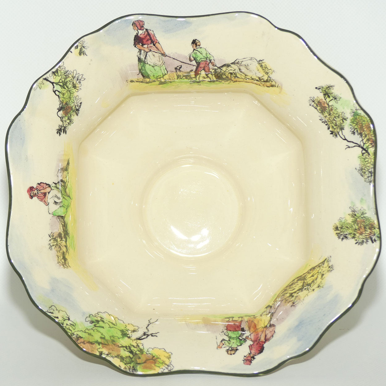 Royal Doulton Gleaners and Gypsies Grecian handled comport