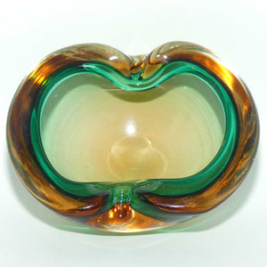 Murano Glass Geode Bowl  | Amber Green Clear