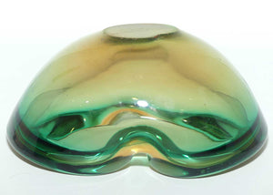 Murano Glass Geode Bowl  | Amber Green Clear