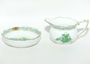 Herend Hungary Chinese Bouquet pattern | Apponyi Green | mini jug and bowl