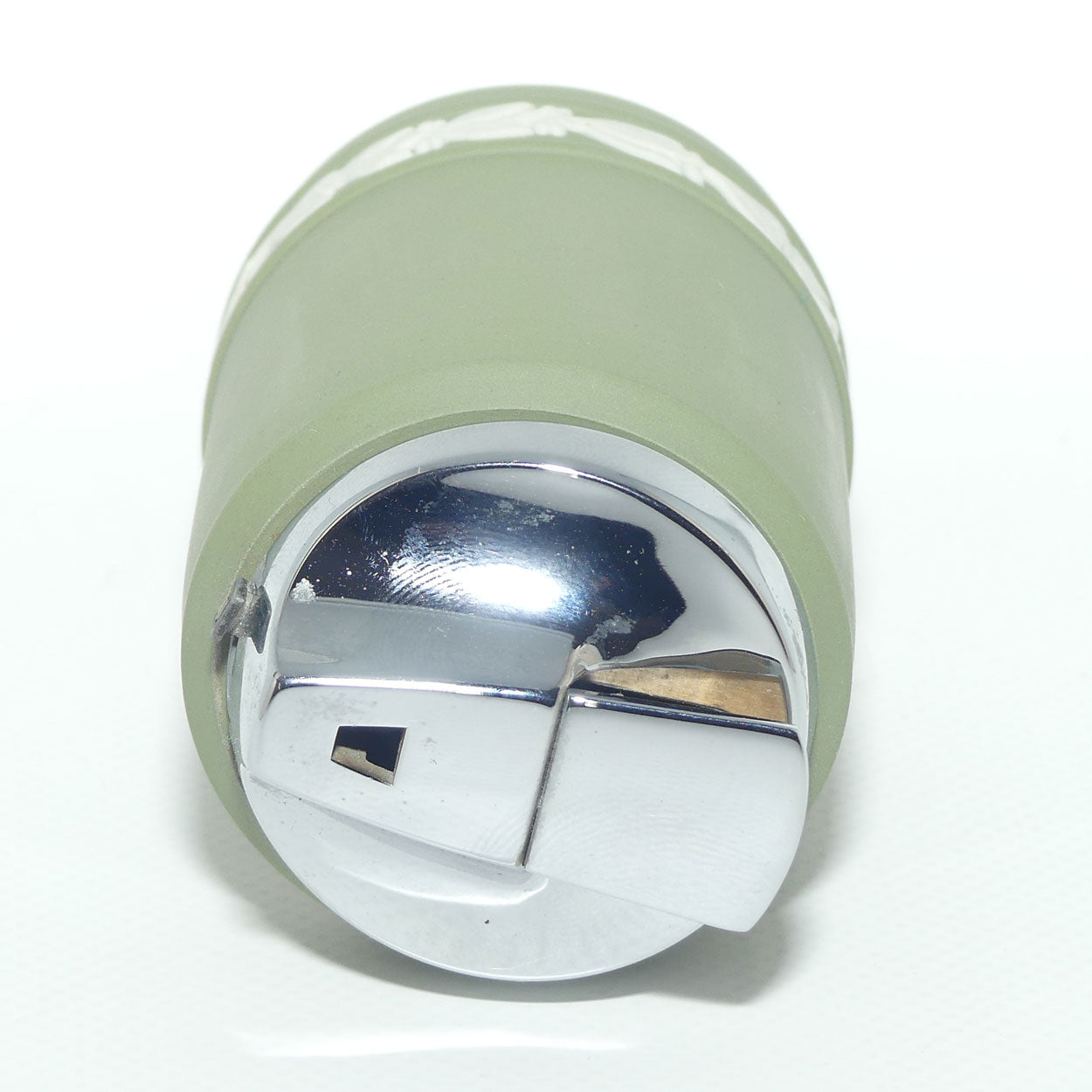 Wedgwood Jasper | White on Sage Green | Roman design table lighter | boxed