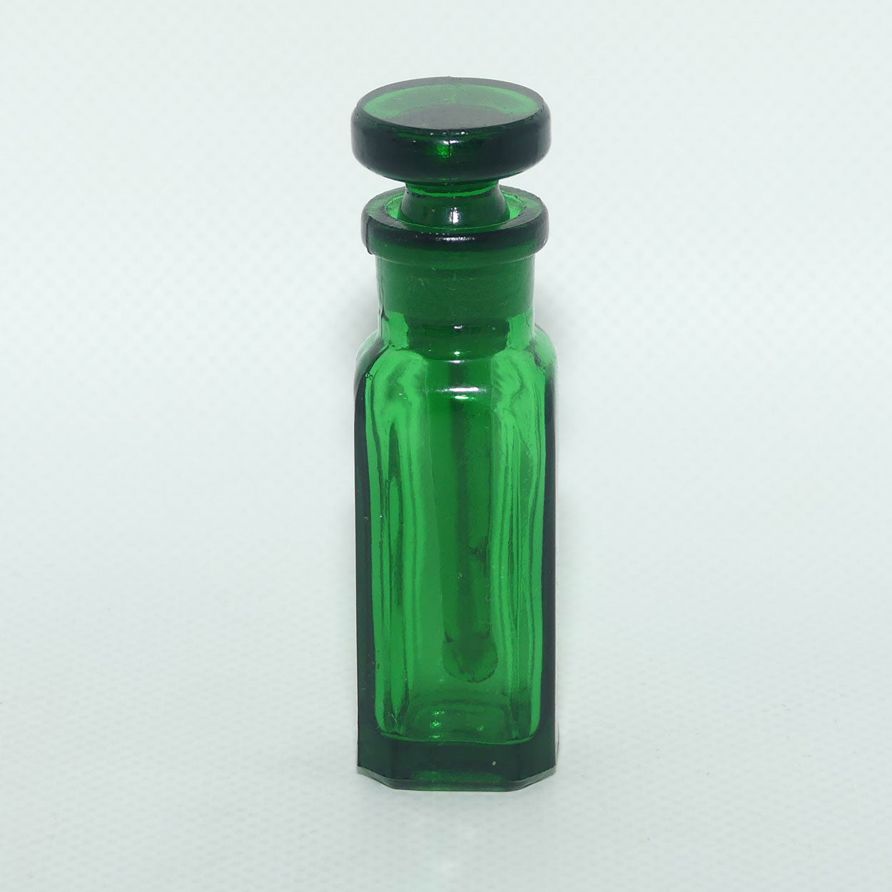 Victorian era Green Glass Perfume Bottle with applicator