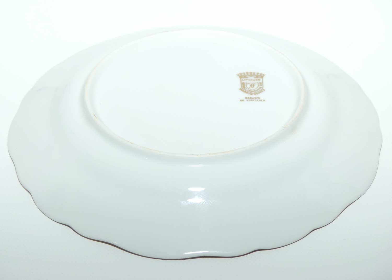 Limoges France Courting Couple plate | Green and Gilt Border | 19cm | signed Fragonard