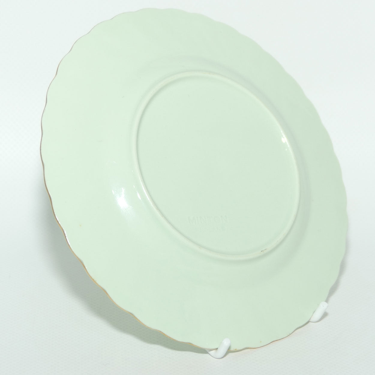 Minton Bone China Sage Green tea trio with Gilt Trim | Swirl design