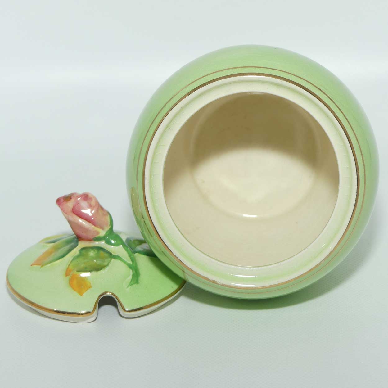 Royal Winton Rosebud on Green honey pot