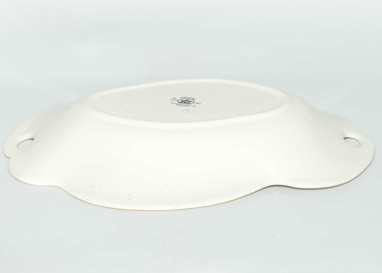 Maling Embossed Lustre Floral twin handle oval bowl | Rouge and Green