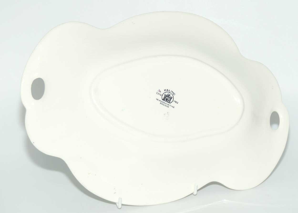 Maling Embossed Lustre Floral twin handle oval bowl | Rouge and Green