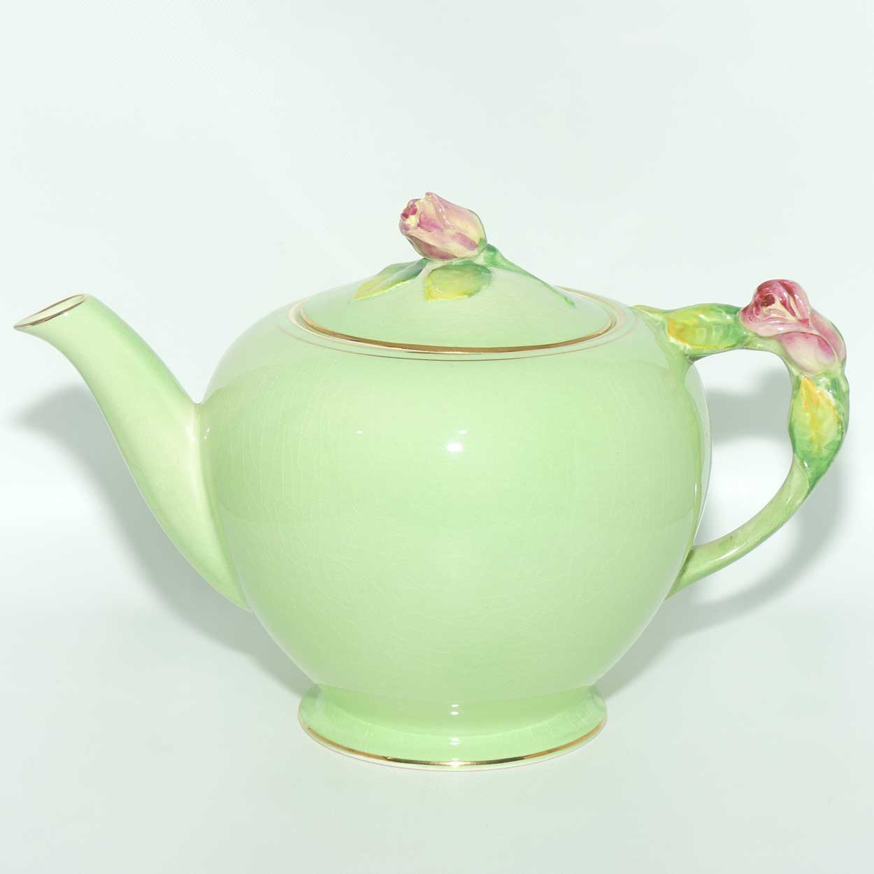 Royal Winton Rosebud teapot | Full size | Green Body