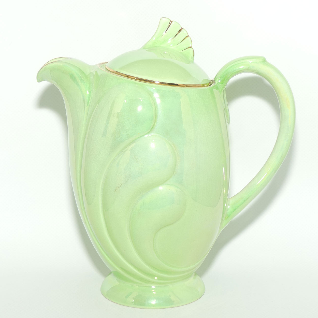 Maling Green Lustre glaze Shell design coffee pot